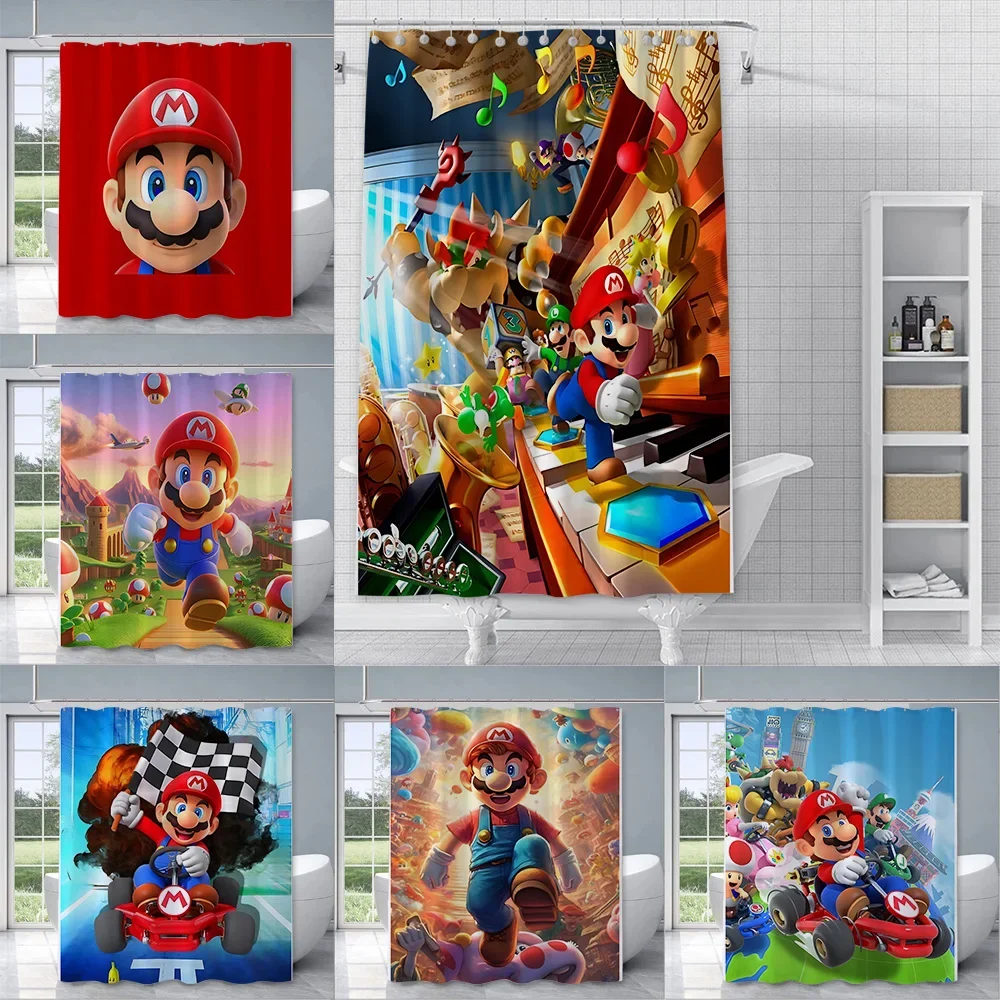 

Занавеска для душа Marios, водостойкая полиэфирная ткань, краска, красочные занавески для ванной, домашний декор для ванной комнаты, занавеска с крючком