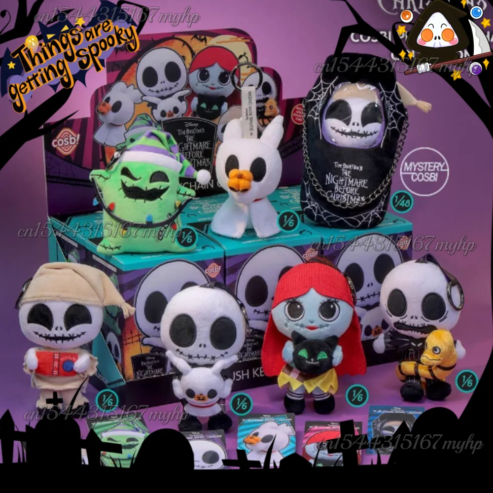 Genuíno o pesadelo antes do natal série de pelúcia caixa cega modelo mini figura ornamento desktop brinquedos crianças presente do dia das bruxas