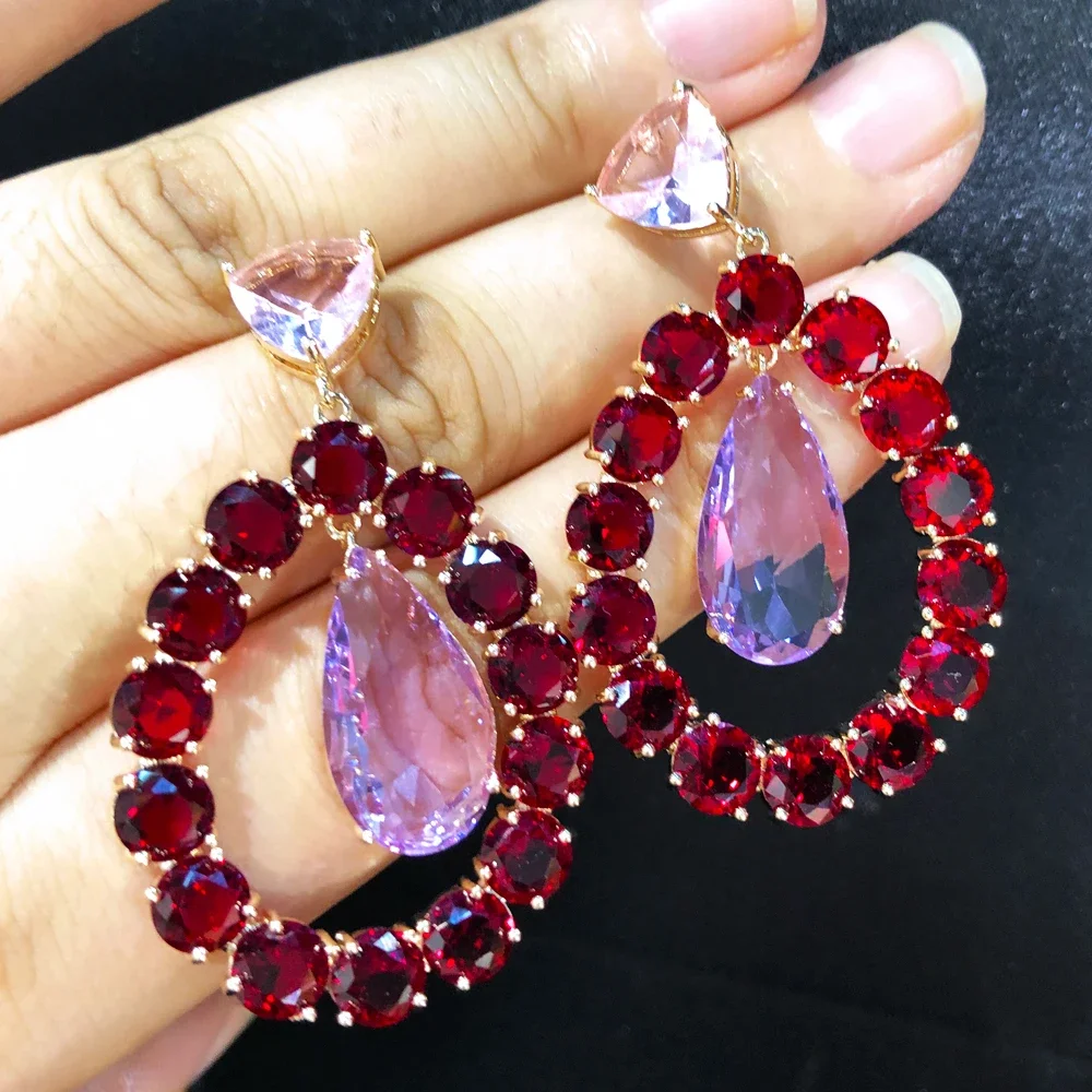 

Missvikki Spring Summer Small Fresh Red Earrings for Women Girl Daily Party Bridal Wedding Trendy Accessories High Quality