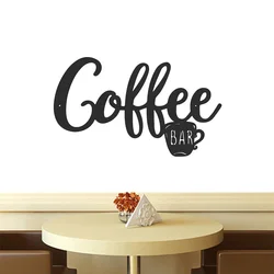 Metal Coffee Sign Tea Cup Bar Sign Hanging Wall Art Decor Coffee Word Letter Sign for Cafe Farmhouse Kitchen Wall Decor