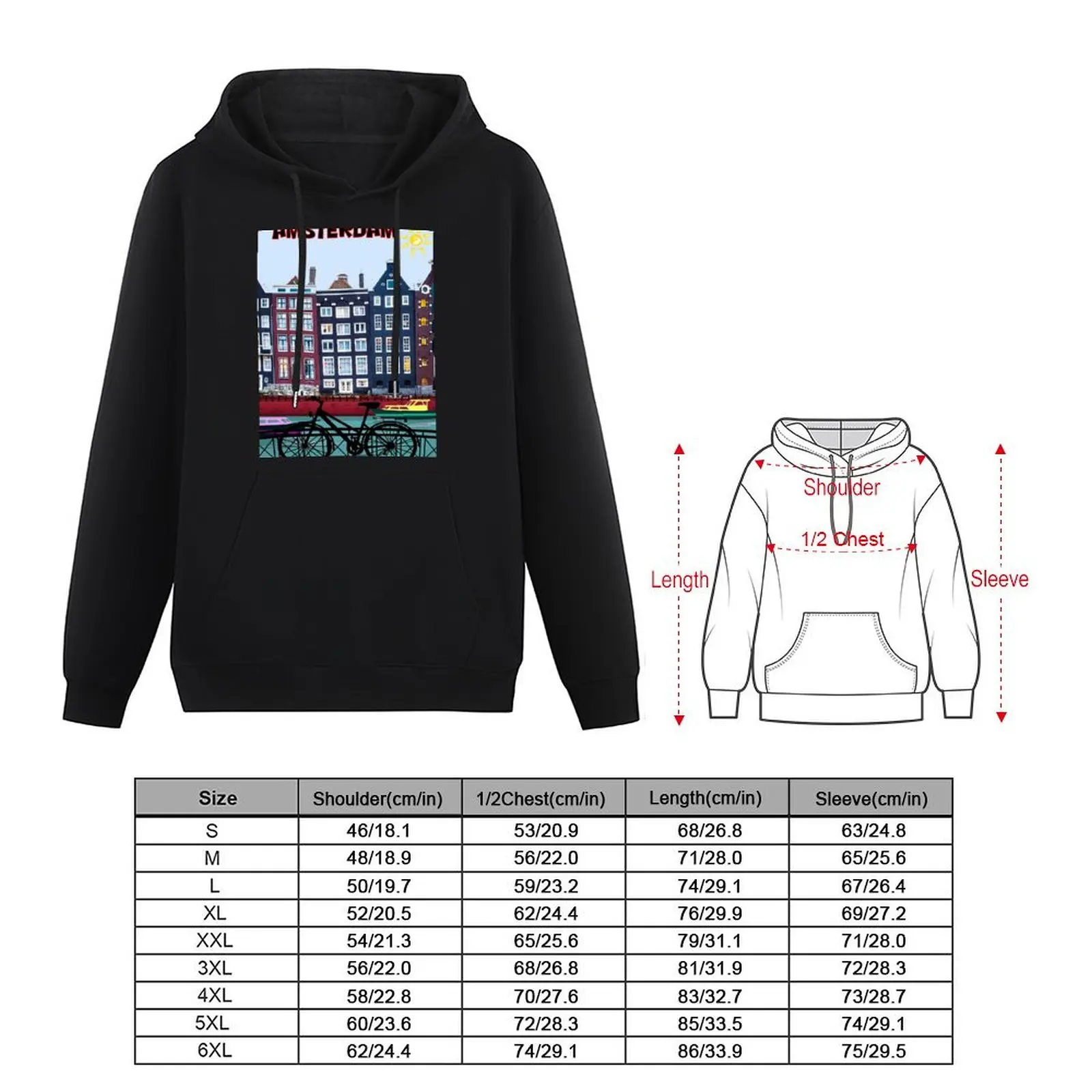 BICYCLE RIDING; In Amsterdam Holland Print Pullover Hoodie men wear anime clothes korean style clothes mens clothes hoodie