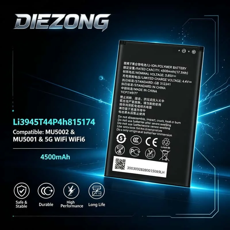 Li3945T44P4H815174 Suitable for ZTE MU5002/5G WIFI WIFI6 Mobile Phone Battery High Performance Long‑Lasting Battery Life