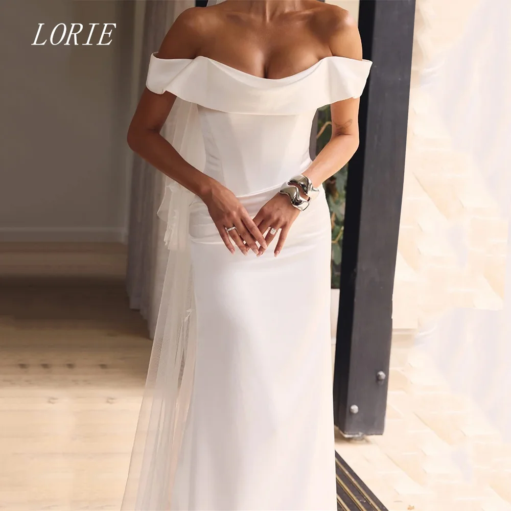 LORIE Luxury Mermaid Civil Wedding Dress Off The Shoulder Bridal Dresses Simple Engagement Wedding Gown Customized 2026