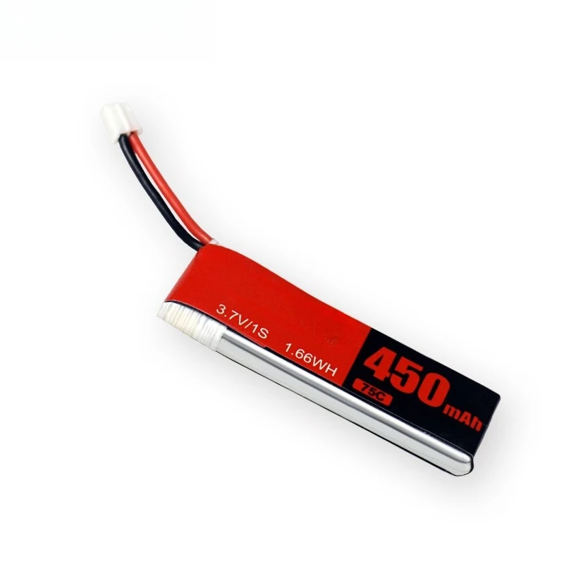 Batería LiPo de 450mAh 1S 3,7 V 75C para RC helicóptero Quadcopter Dron de carreras con visión en primera persona