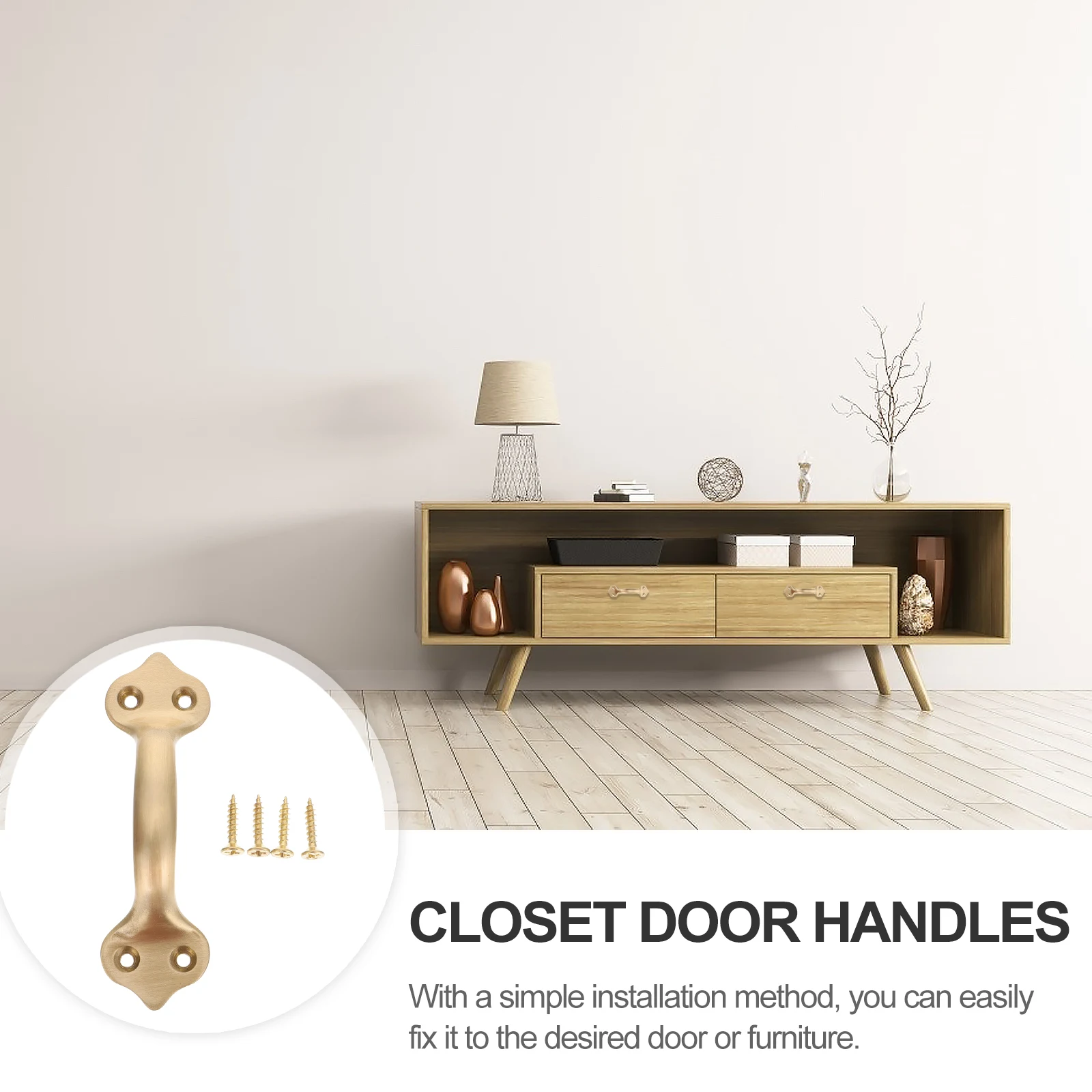 

1Pcs Brass Pull Handle Durable Cabinet Door Handle for Drawer Furniture Replacement Golden Brass Drawer Pulls Furniture
