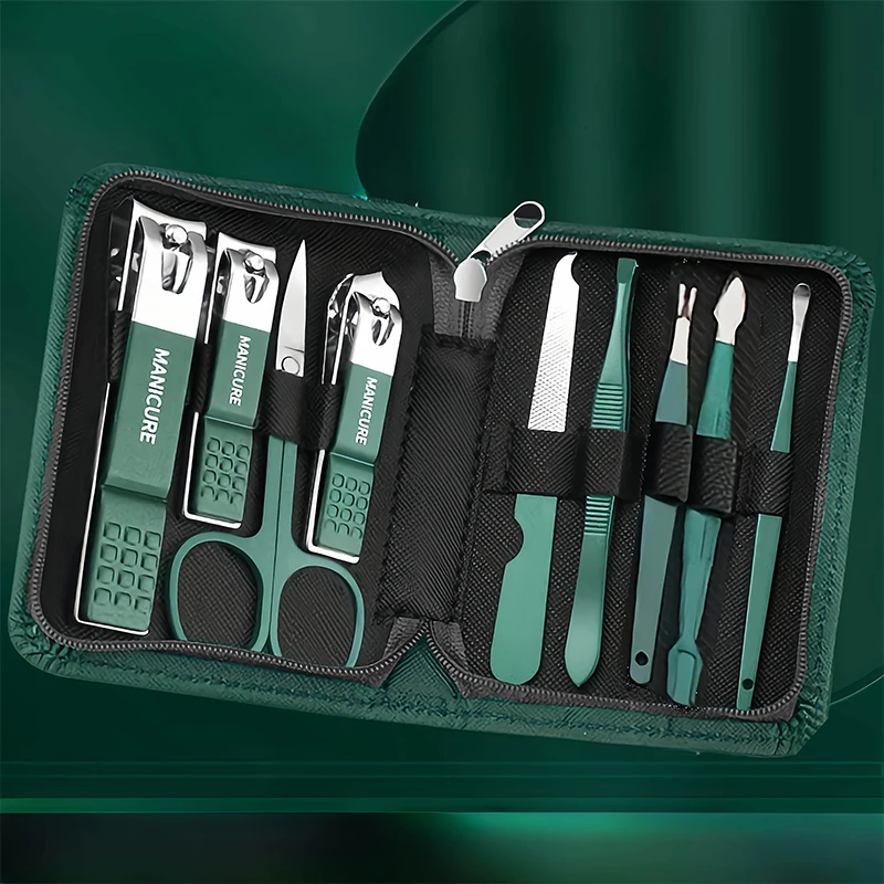 Ensemble de manucure en acier inoxydable, Kit de beauté Portable avec coupe-ongles, ciseaux, limes, outils idéaux pour coupe-ongles, 6/9 pièces