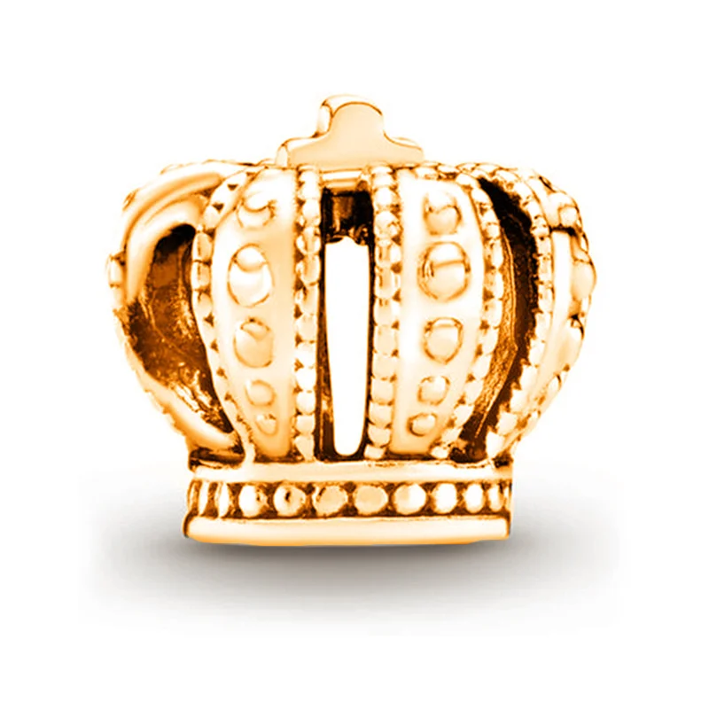 2025 جديد الذهب اللون تاج القلب لامعة خرز تميمة سوار قلادة للنساء DIY بها بنفسك مجوهرات اكسسوارات هدية دروبشيبينغ ﻿