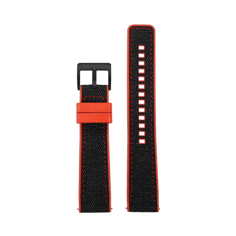 Bracelet de montre à fond en caoutchouc de silicone pour homme, tapis en cuir de vachette, noir, rouge, orange, Tudor, Black Bay FXD 1958, 20mm, 21mm, 22mm, 24mm