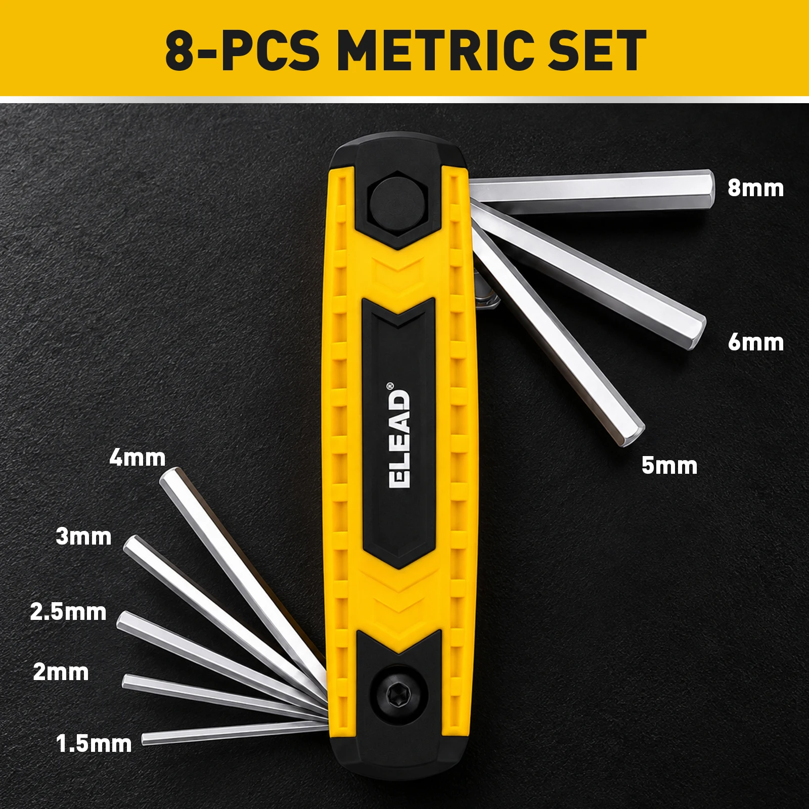 ELEAD 17-Piece Folding Hex Key Set, CR-V Steel Chamfered Edge Metric & SAE Allen Wrench for Bike Auto Repair Household DIY