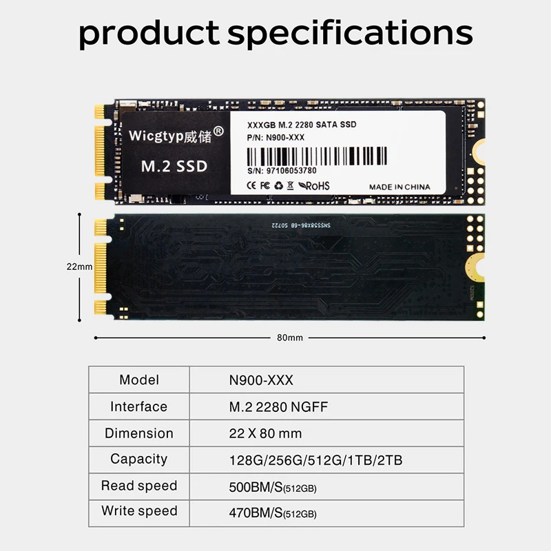 M2 2280 ssd m.2 sata 128gb 256 gb 512gb 1tb hdd 128gb 64gb ngff ssd m2 2280 hdd unidade de estado sólido para desktop portátil xiaomi