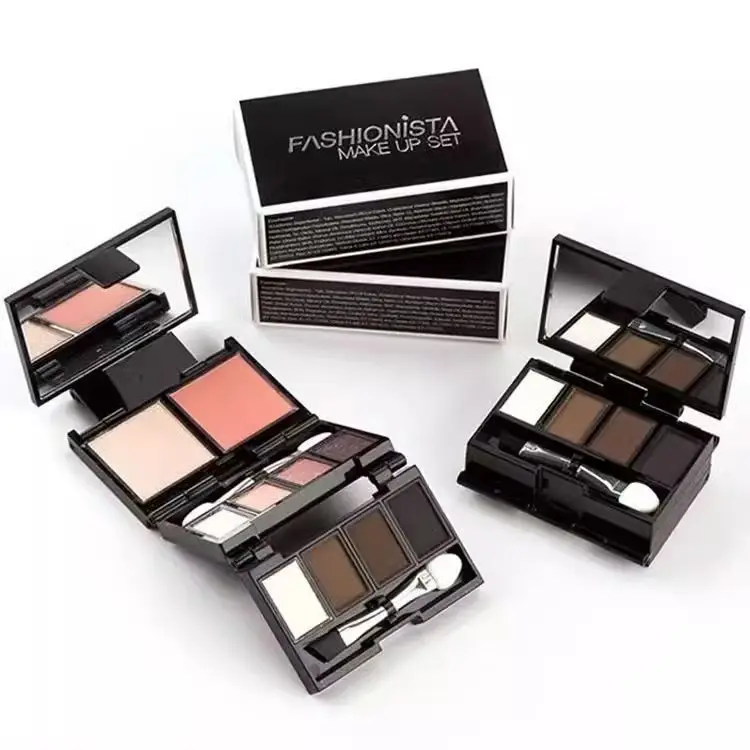 Ombretto pieghevole Scatola per trucco contorno Sopracciglio opaco Polvere Fine Shimmer Evidenziatore Blush 10 colori per charmare la tua tavolozza