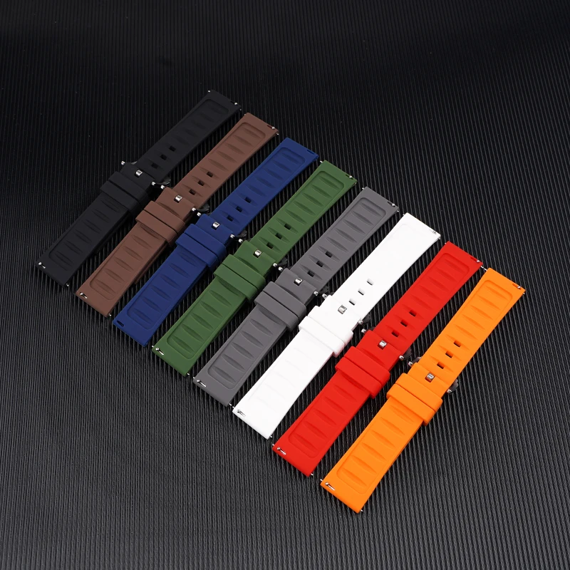 سيليكون الإفراج السريع الفرقة لسامسونج هواوي gt4/5 حزام الساعات 16 مللي متر 18 مللي متر 19 مللي متر 20 مللي متر 21 مللي متر 22 مللي متر 24 مللي متر 26 مللي متر العالمي المعصم سير شريطي حزام
