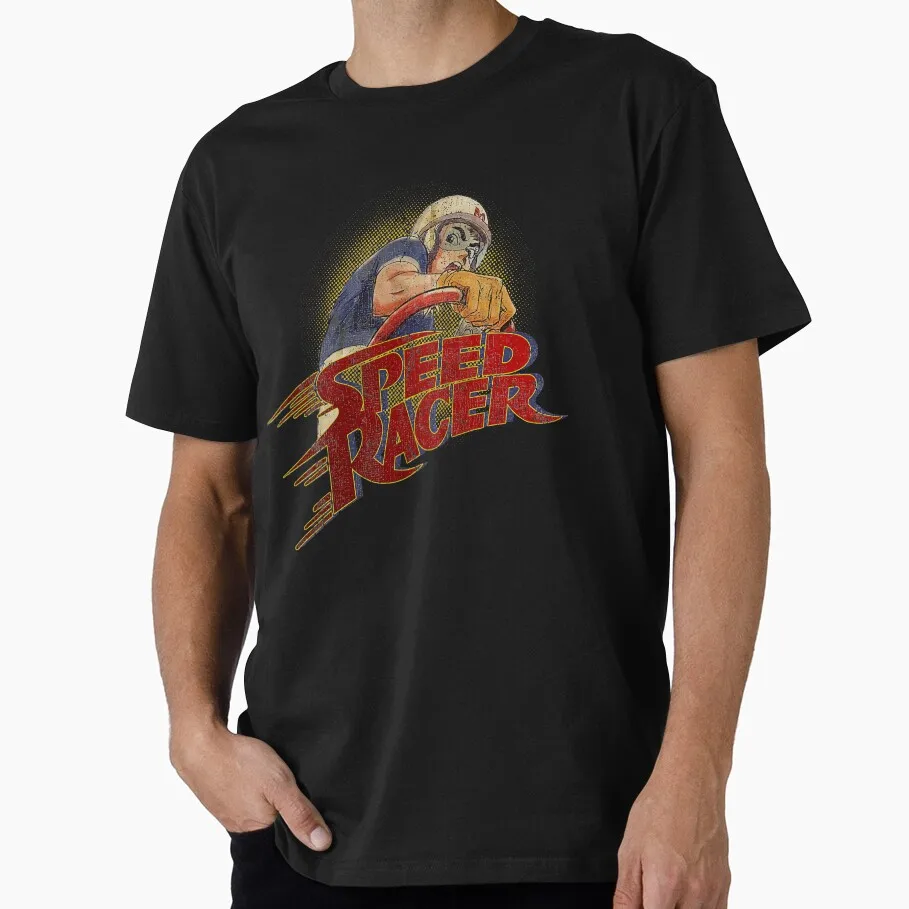 

1208Speed Racer 80s Manga Mach 5 gift t shirt for Anime lover 100% Cotton Y2K Clothes Men's All size S-6XL Cartoon print Tops