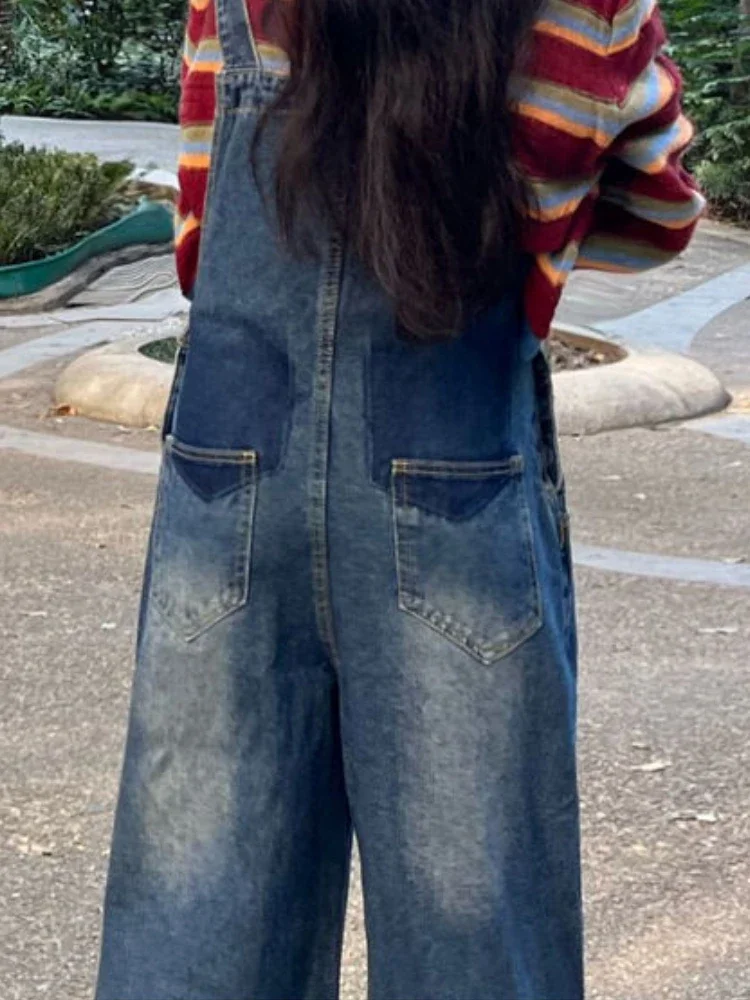 جمبسوت نسائي واسع الساق عتيق فضفاض يناسب الجميع على الطراز الكوري أنيق ومبيض ربيعي غير رسمي بنطلون Ins High Street