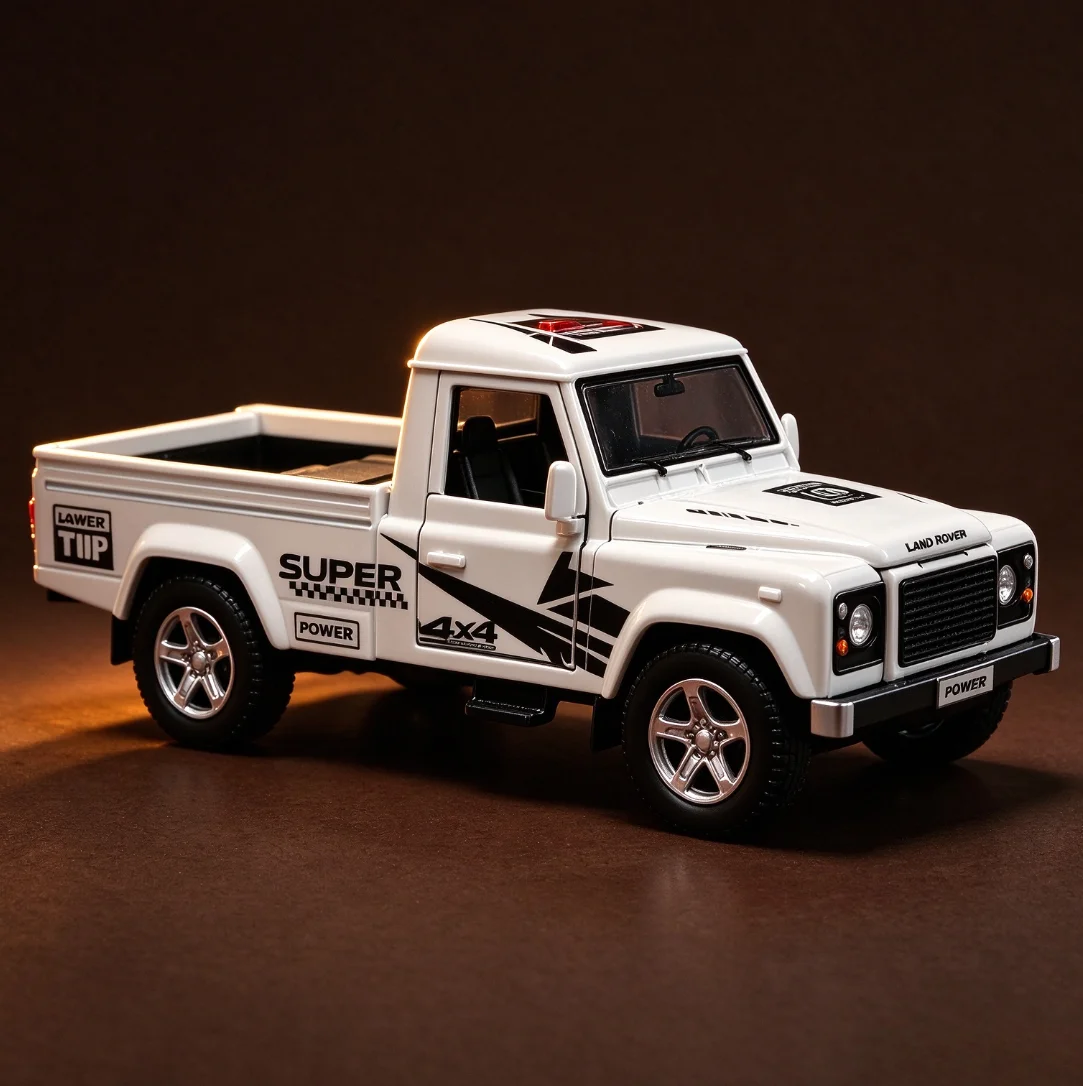 1/36 Scale Alloy Vintage Pickup Diecast Model Pull-Back Function Openable Doors Hobby Vehicle High-end Gift Home Decor Ornament