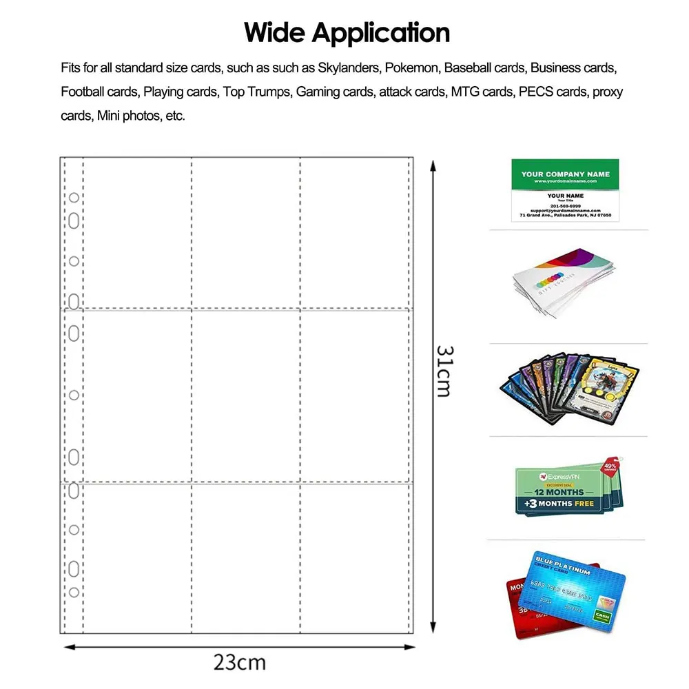 card binder sizes JIQEZNL Binder, 360 Pockets Upgraded Trading Card Binders, Cards Collection 9 Pocket, Side Loading Yugioh Binder Book Holder for MTG, TCG, Sport, Football, Baseball Collector Cards High clarity A4 Kpop Photocard Binder Sheets