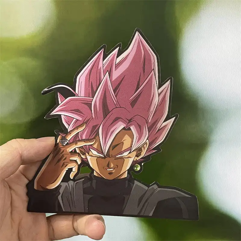 Dragon Ball Z Red Hair Goku Anime Figure Motion Stickers Car Sticker Notebook Waterproof Decal Toy Wall Sticker Kids Toys Gifts