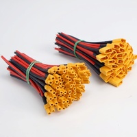 XT30 male and female connector plug with silicone wire 16AWG cable, suitable for FPV drones with RC Lipo fixed wing batteries