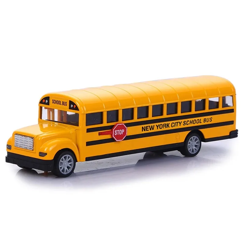 Jouets d'inertie de Bus scolaire en alliage de Simulation 1:16, modèle de voiture, jouets interactifs de voiture à retirer, Collection de voitures, cadeaux éducatifs pour garçons