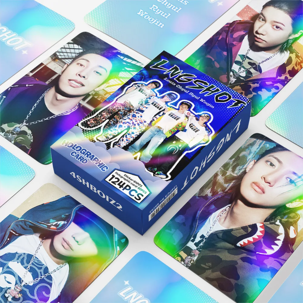 124Pcs/Set Idol  LNGSHOT Peripheral Life Photos High-Definition Printing LOMO Card Stickers OHYUL RYUL WOOJIN LOUIS Fan Gift