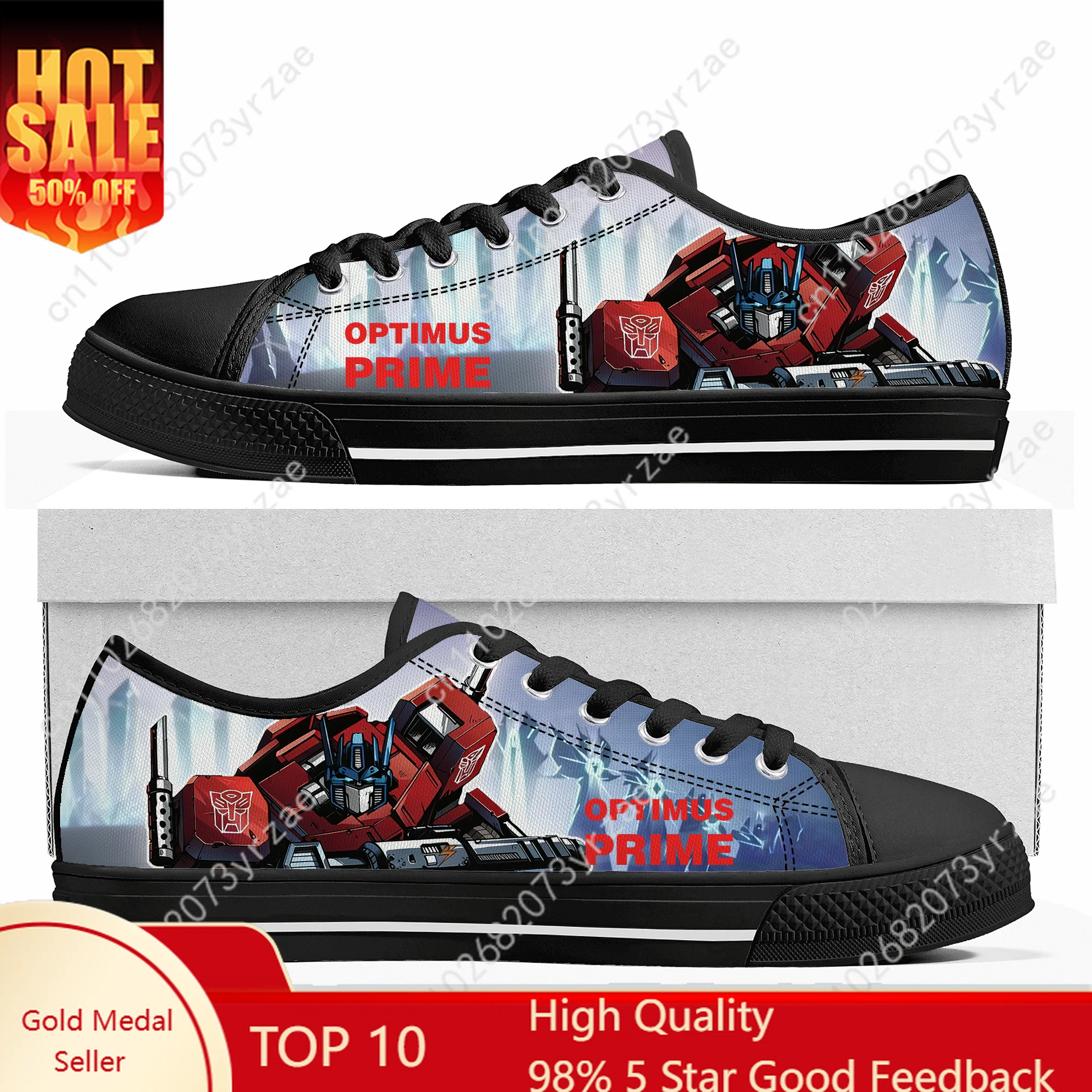 

Кроссовки Optimus Prime Low Top Flats для мужчин, женщин и подростков, холщовые кеды, высококачественная модная повседневная спортивная обувь, обувь на заказ