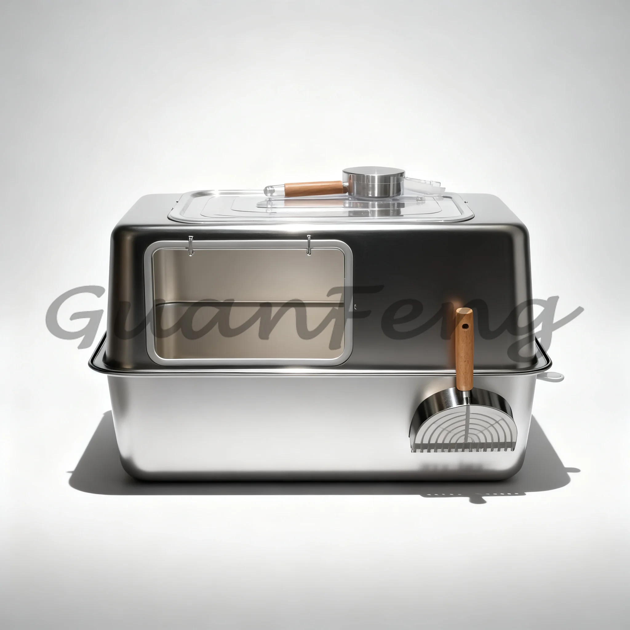 All Stainless Steel Cat Litter Box, Oversized 60cm & 70cm, Large Capacity Metal Kitty Litter Pan