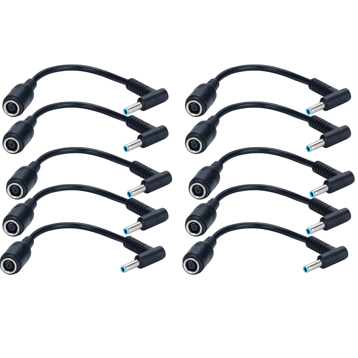 1/2/5/10PCS Connector Converter 7.4mm to 4.5mm Adapter Cable for HP Dell Smart Blue Tip for HP Adapter Replacement Power Cord