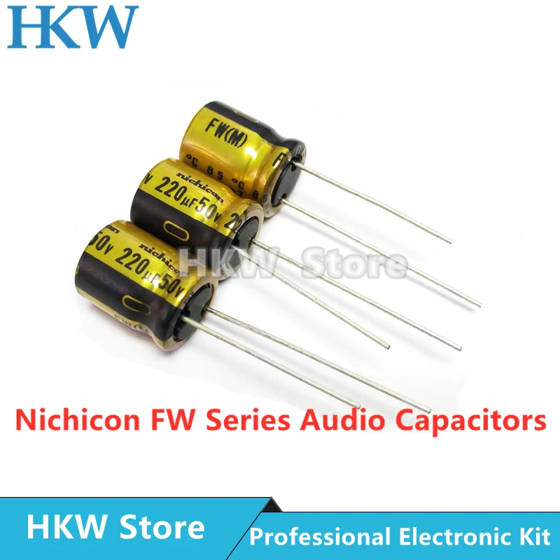 

10pcs NICHICON 220UF 50V 10X12.5mm FW Series Electrolytic Capacitors HIFI Audio Capacitor New and Original 50V220UF 10*12.5MM