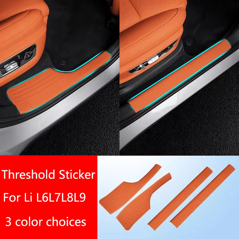 

For Leading Ideal Li Lixiang L6 L7 L8 L9 2023 2024 Car Door Threshold Leather Pedal Decorate Accessories