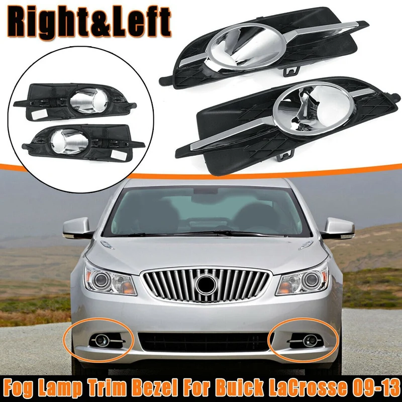 1 Pair Front Bumper Fog Light Lamp Frame Trim Bezel For Buick Lacrosse 2009-2013 20859107 20859108