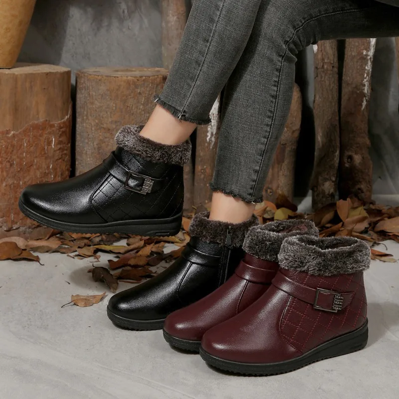 

Winter Fashion New Round Head Sexy Velvet Casual Women's Boots Solid Color Comfortable Platform Anti-skid Cold Warm Snow Boots.
