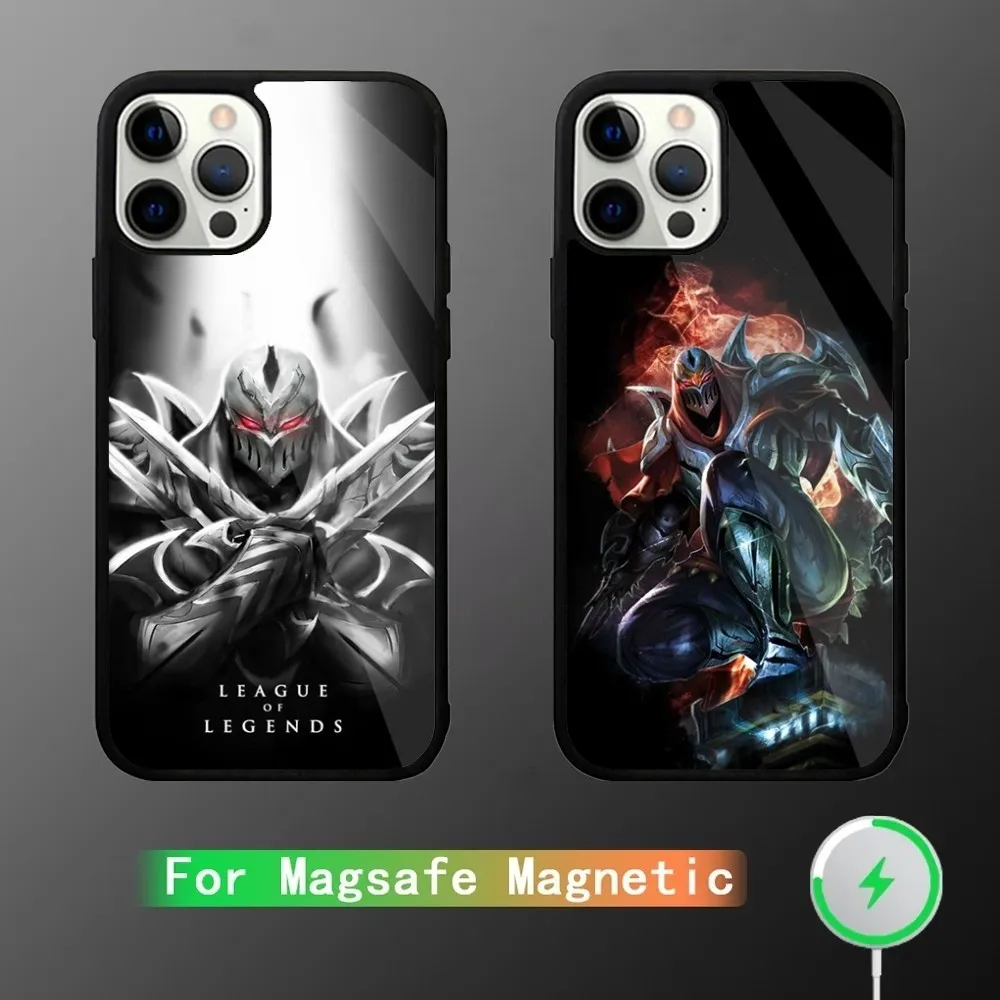 Game L-LOL Zed Phone Case For iPhone 15,14,13,12,11,Plus,Pro,Max Mini Magsafe Magnetic Wireless Charging