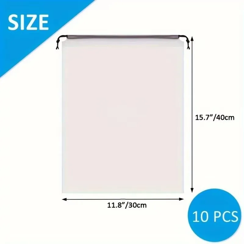 Herbruikbare doorzichtige make-uptassen – Eco PVC-vrije zakjes voor reistoiletartikelen, lekbestendig, 10-pack