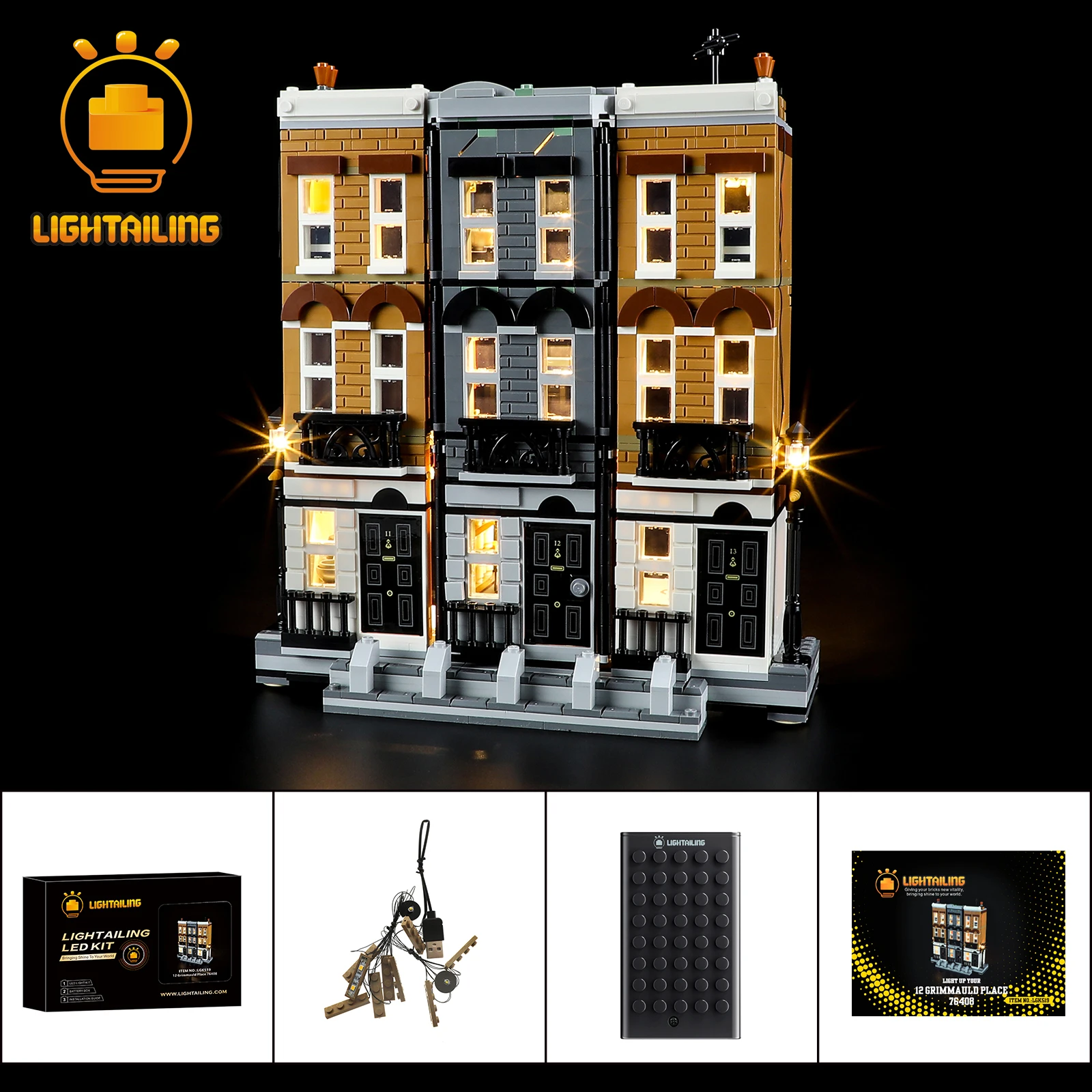 LIGHTAILING LED Light Kit for 76408 12 Grimmauld Place Building Blocks Set (NOT Include the Model) Toys for Children