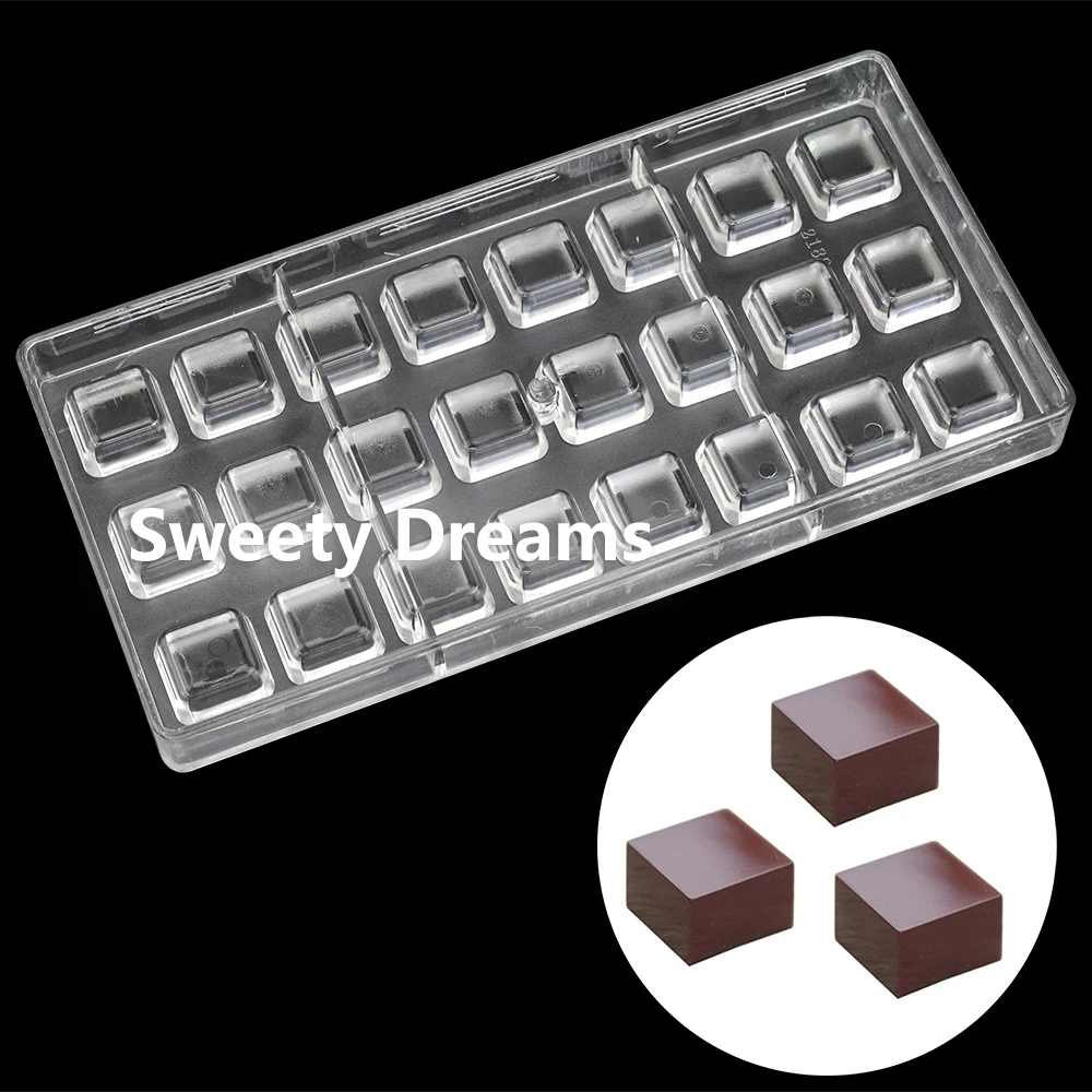 Cube Polycarbonate Chocolate Mold Cake Sweets Belgian Baking Candy Mould Bonbon Confectionery Tool Bakeware