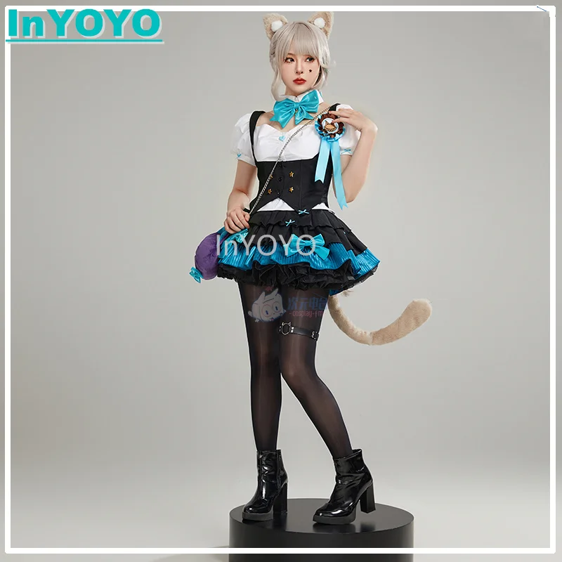 

InYOYO Lynette Cosplay Genshin Impact Costume Sweet Lovely Uniform Dress Game Suit Halloween Party Outfit S-XL New