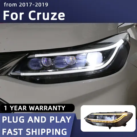 Car Styling Head Lamp for Cruze LED Headlight 2017-2019 Chevrolet New Cruze Headlights DRL Signal Projector Lens Automotive 8 best sales chevrolet cruze far - №1