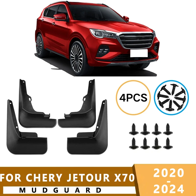 

Mud Flaps Fit for CHERY JETOUR X70 2020-2024 2021 2022 2023 Mudguards Tire Fenders Splash Proof Accessories Wheel Guards 4ps