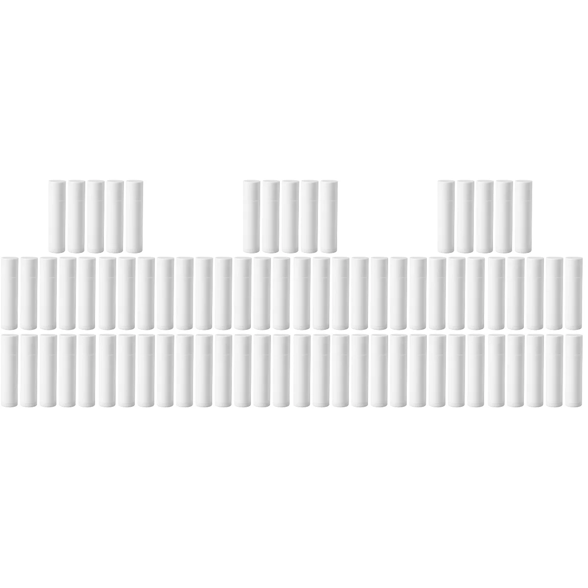 

75 pcs 5g Empty Plastic Lip Balm Tubes Containers Lip Gloss Storage Container (White)