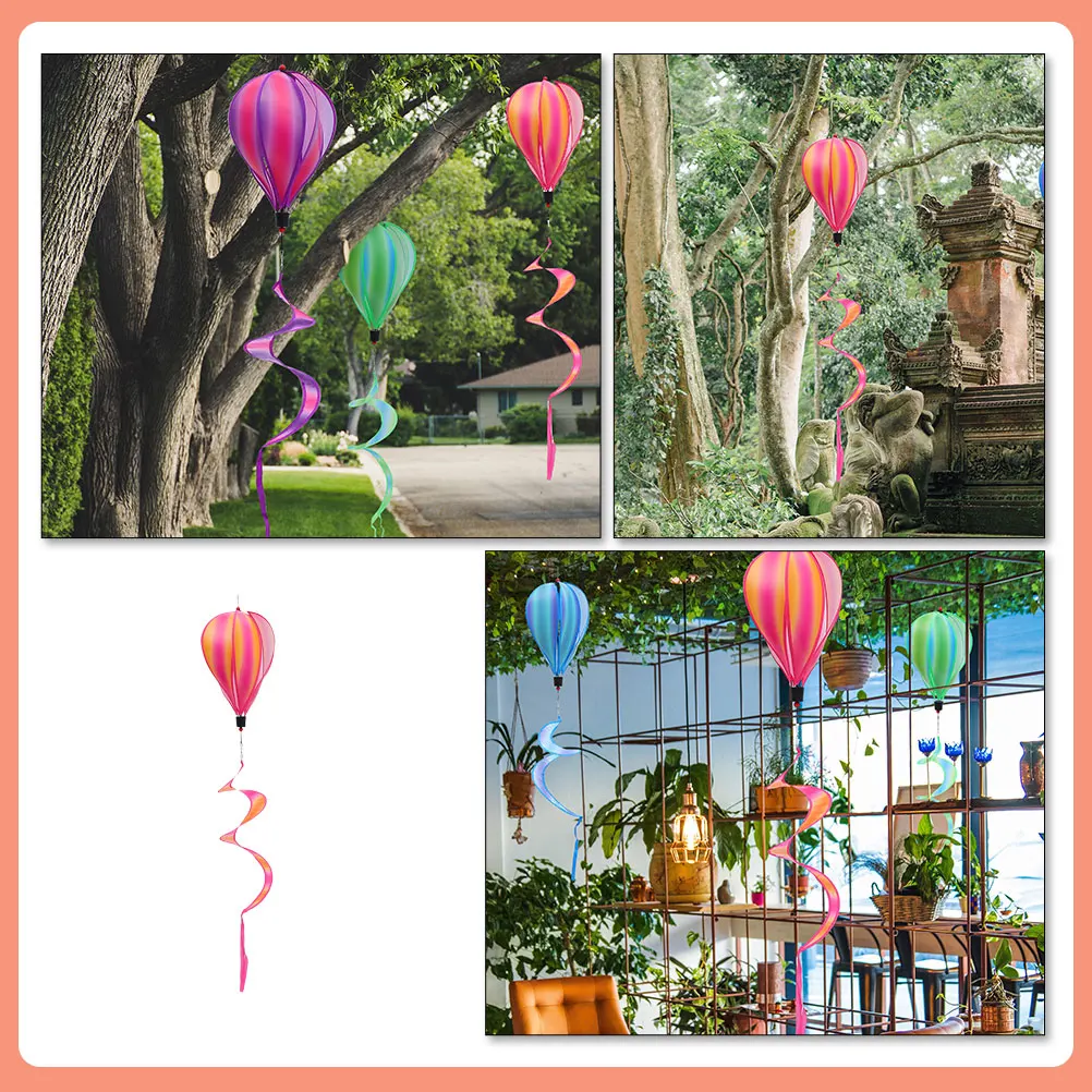 

Colorful Hot Air Balloon Hanging Decoration Garden Cloth Lawn Spinner Ornaments Wind Patriotic for
