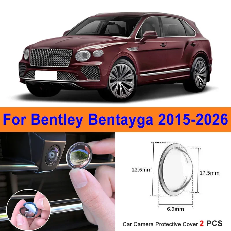 

360 Reverse Image Car Camera Cover Anti-Scratch PC Lens Protector Stickers For Bentley Bentayga 2015-2026 2Pcs