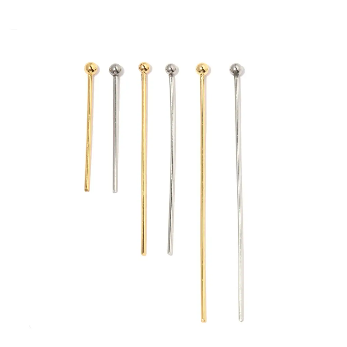 

50pcs Stainless Steel Nine Eye Flat Ball Head Pins Gold Color Silver Color DIY Jewelry Handmade Make Earring Accessory Wholesale