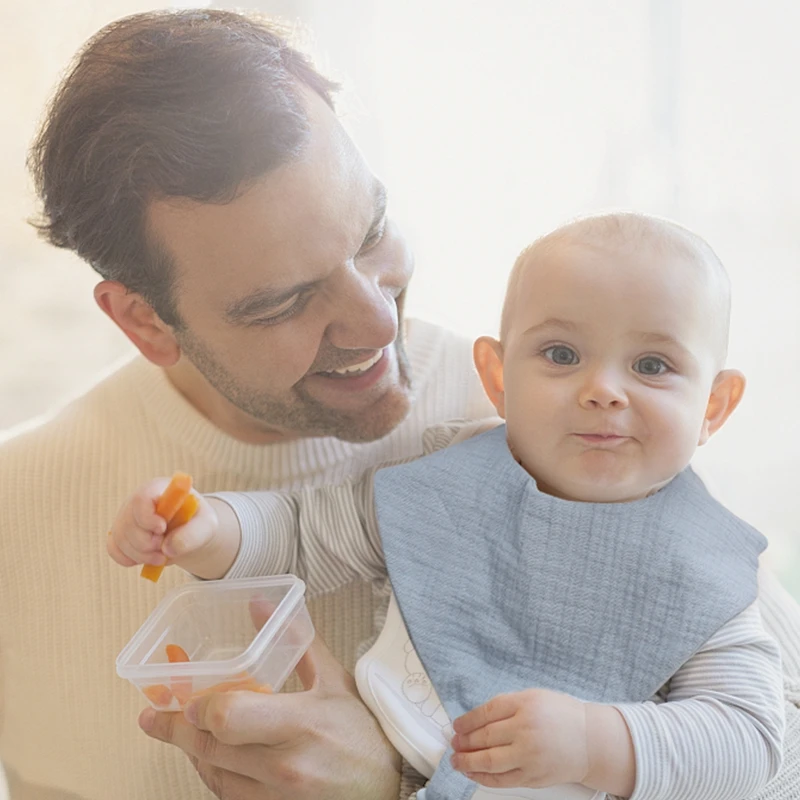 Baberos de algodón de doble cara con chupete de silicona, bufanda triangular sin BPA, delantal de alimentación, producto para el cuidado del bebé, 2