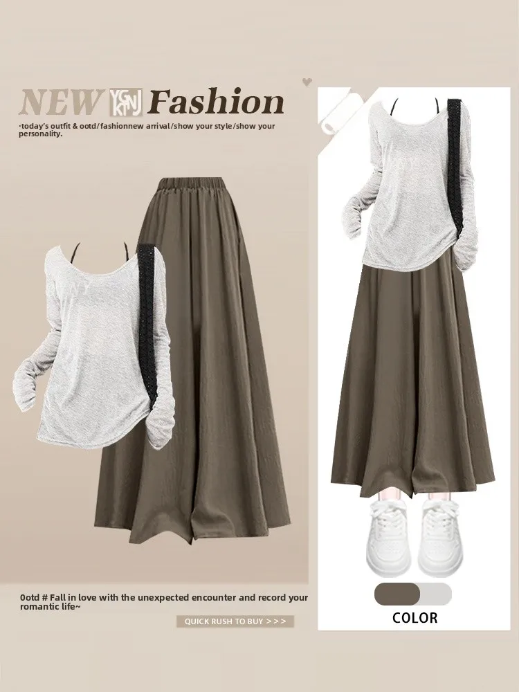 Summer Faion Set Thin Long Sve Sun Protection Cover up ter Top High Waist Slimming Skirt Pants Tee Piece Set