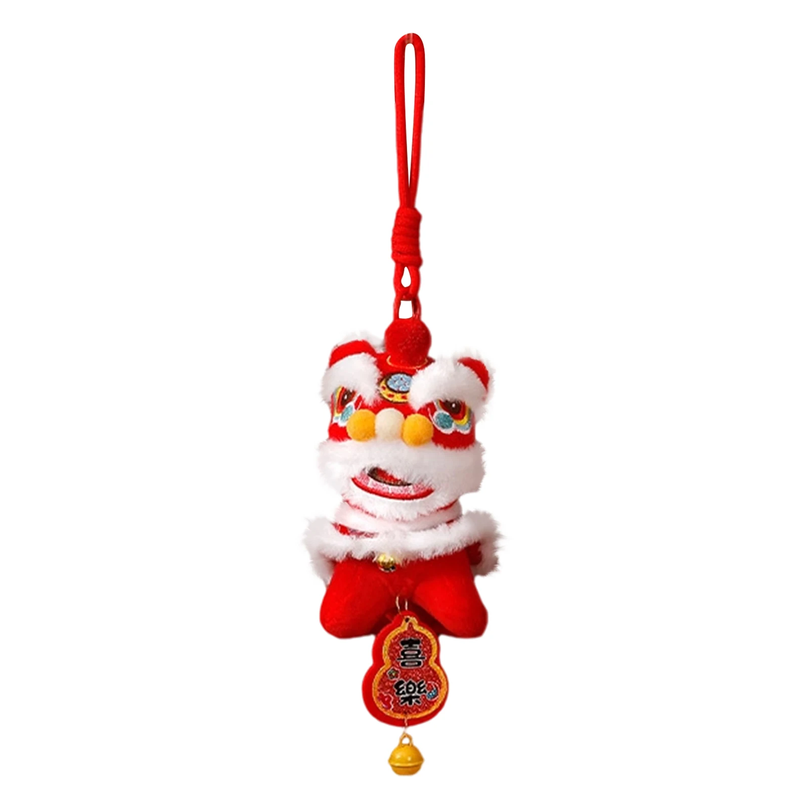 New Year Plush Lion Dance Keychain Chinese Festival Cute Lucky Charm Bag Pendant Holiday Decor Colorful Festive Hanging Ornament view 2