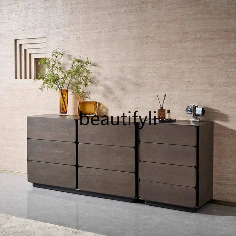 

Italian Minimalist Six-Drawer Cabinet for Living Room Wall-Mounted Drawer Bedroom Bedside Storage Cabinet