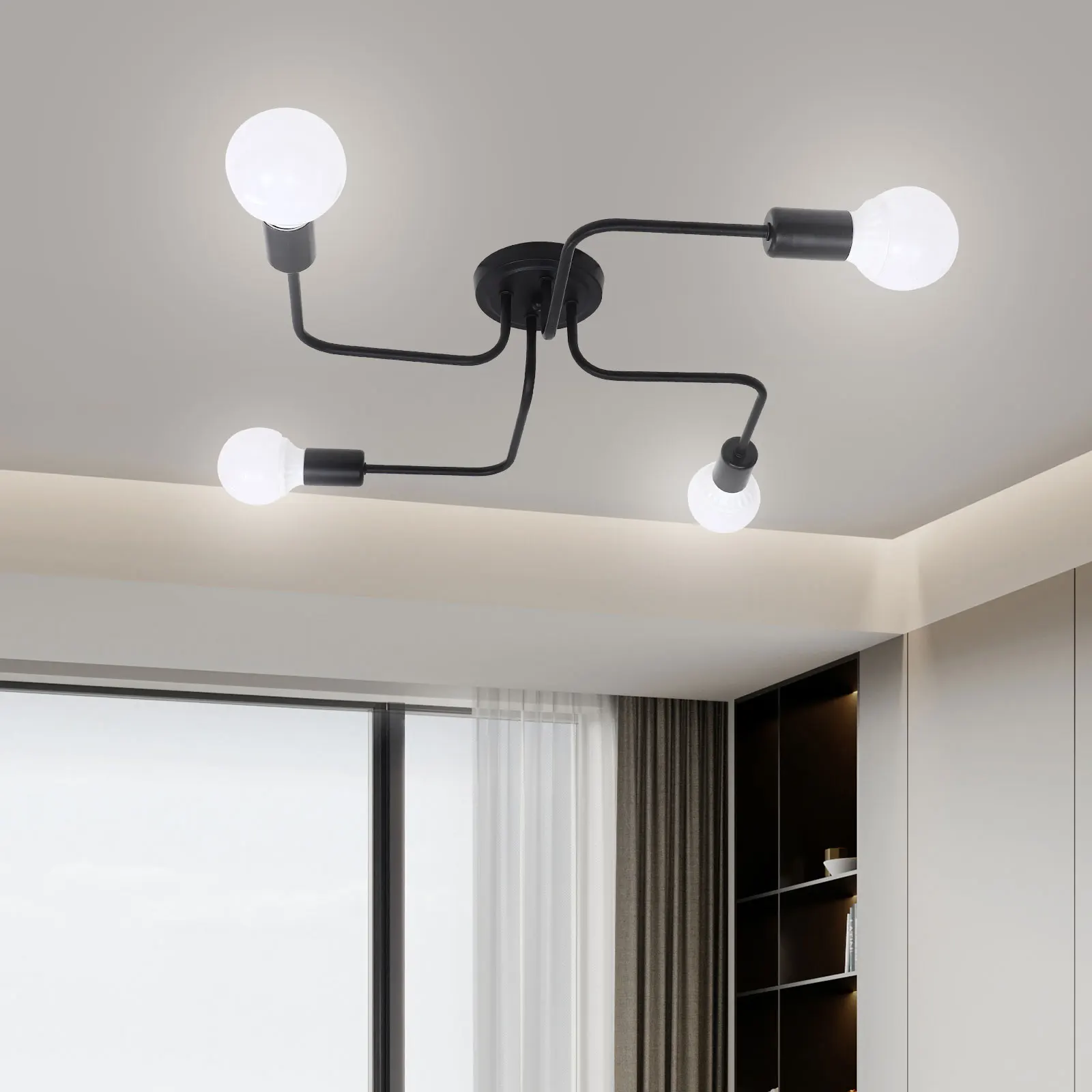 

Ceiling Lamp Iron Material Modern Design Decorative Light Simple Chandeliers Living Room Bedroom Hotel Coffee Shop Kids Room