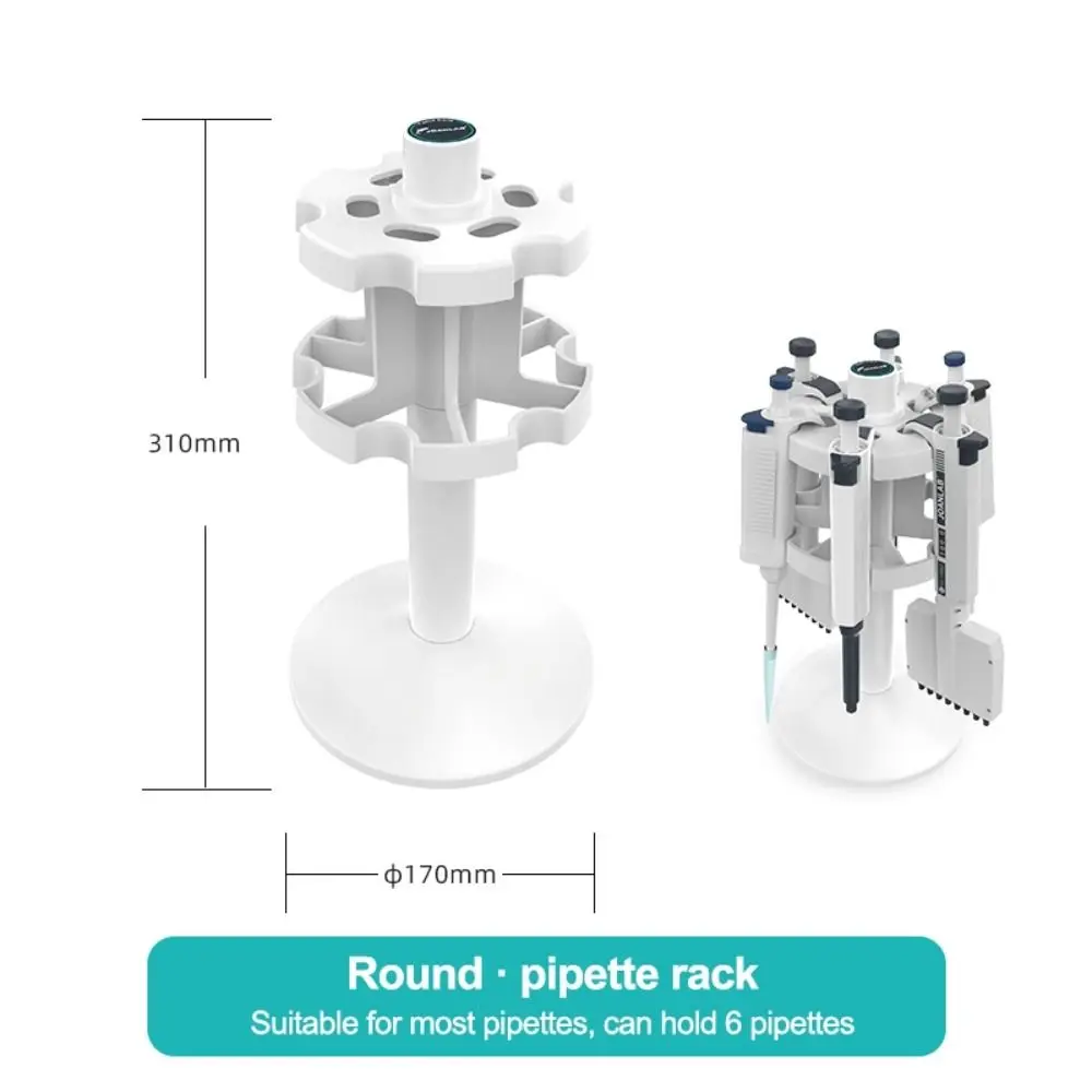 3/6/9 Position Laboratory Pipette Rack 360 Degree Rotation Anti-slip Trapezoid Pipette Stander White Save Space