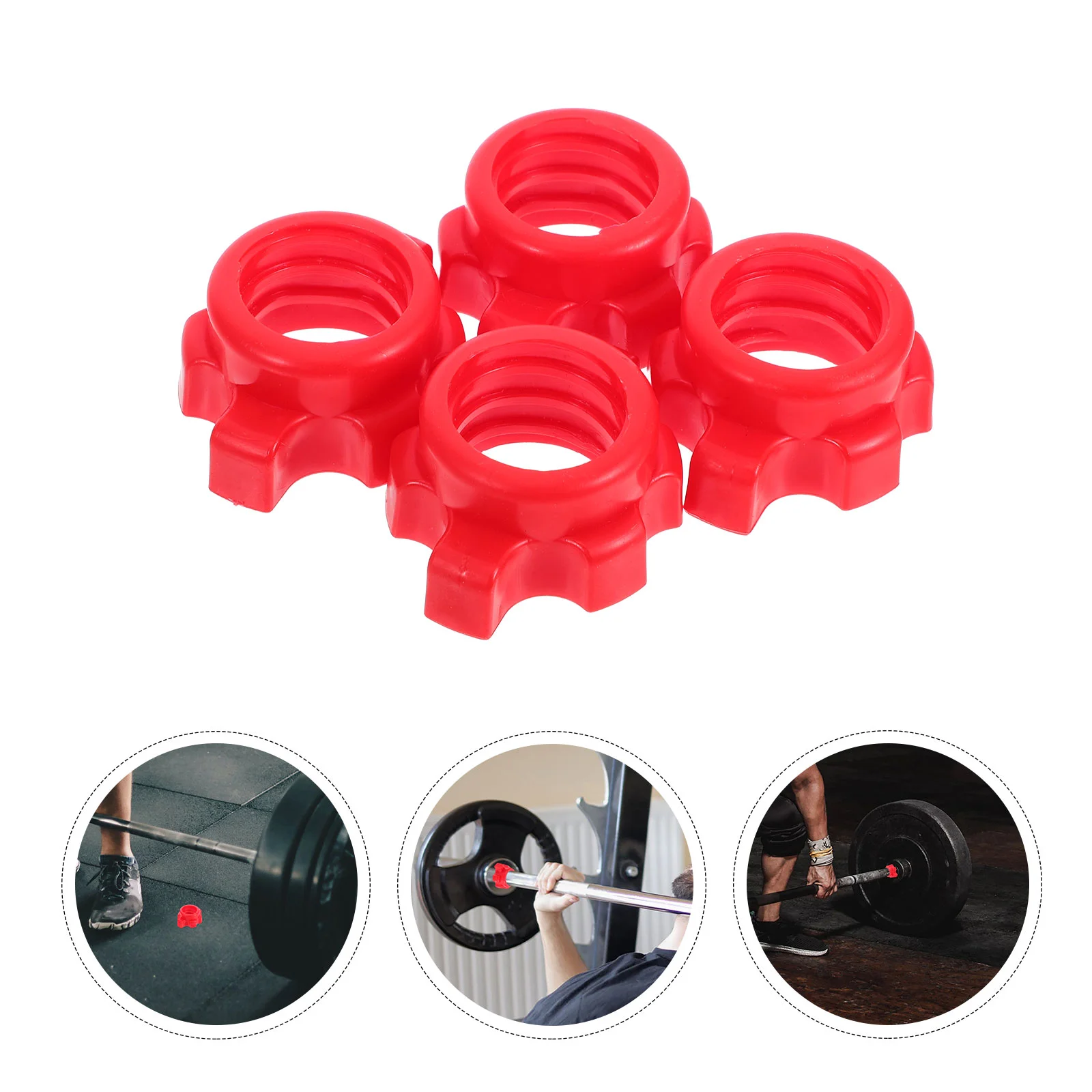 

4 Pcs Fitness Equipment Dumbbell Bar Nut Barbell Fixing Accessories Home Gym Dumbells Clamp Pe Rod