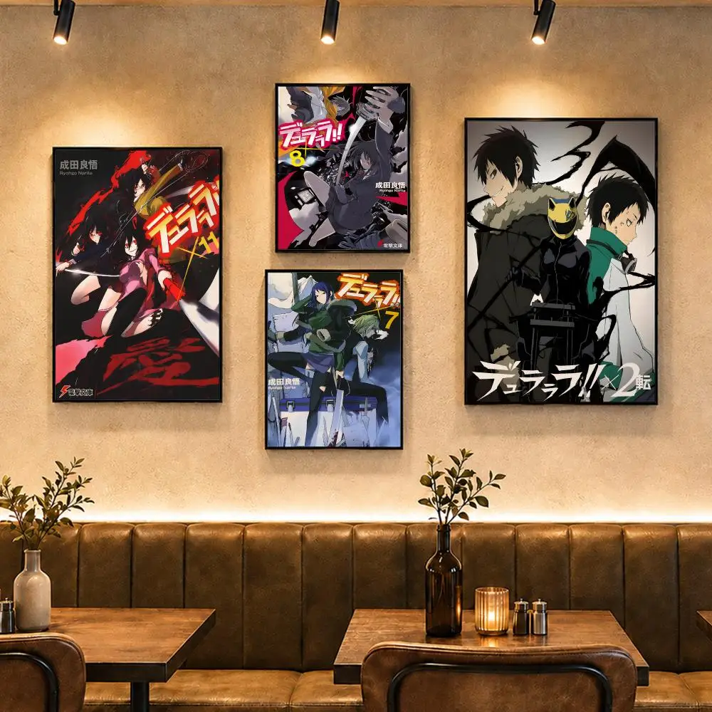Urban Fantasy D-Durarara!!S Poster Vintage Retro Anime Poster Stickers Peel and Stick Wall Art Home Decor